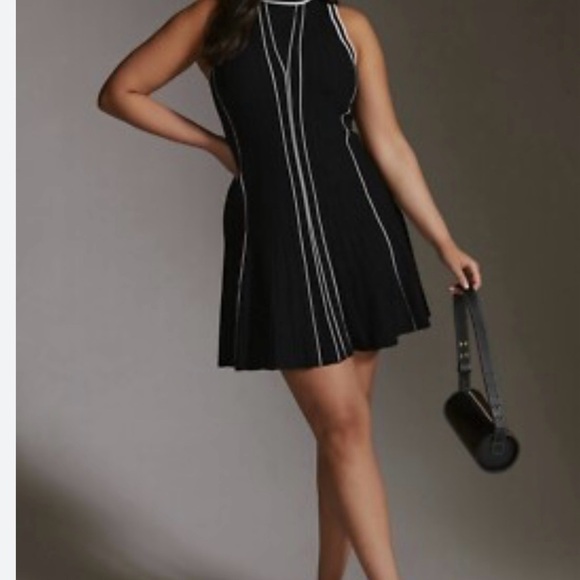 Anthropologie Black and White Midi Dress - Picture 3 of 7